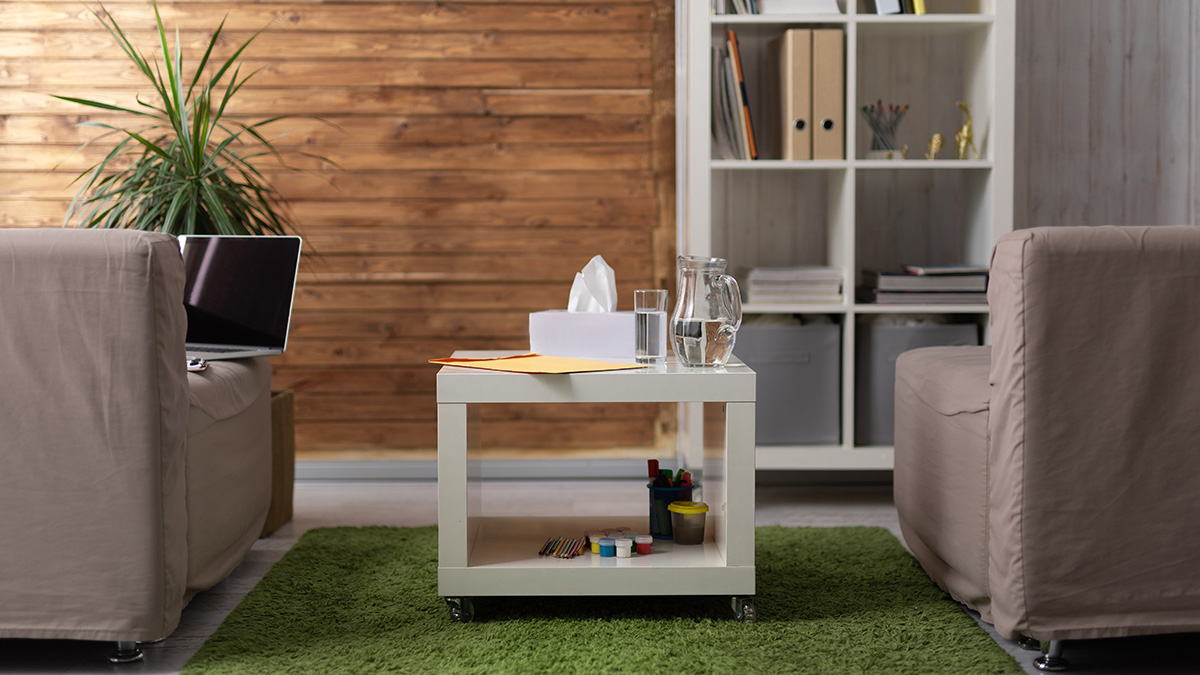 Comfortable psychotherapy room